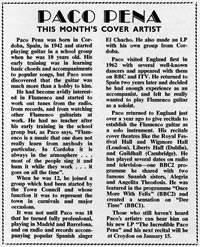 Paco Peña coverartist BMG Magazine December 1968